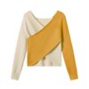 Irregular Contrast Color Long Sleeves