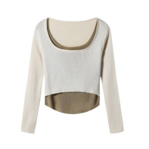 Colorblock Crew Neck Long Sleeves