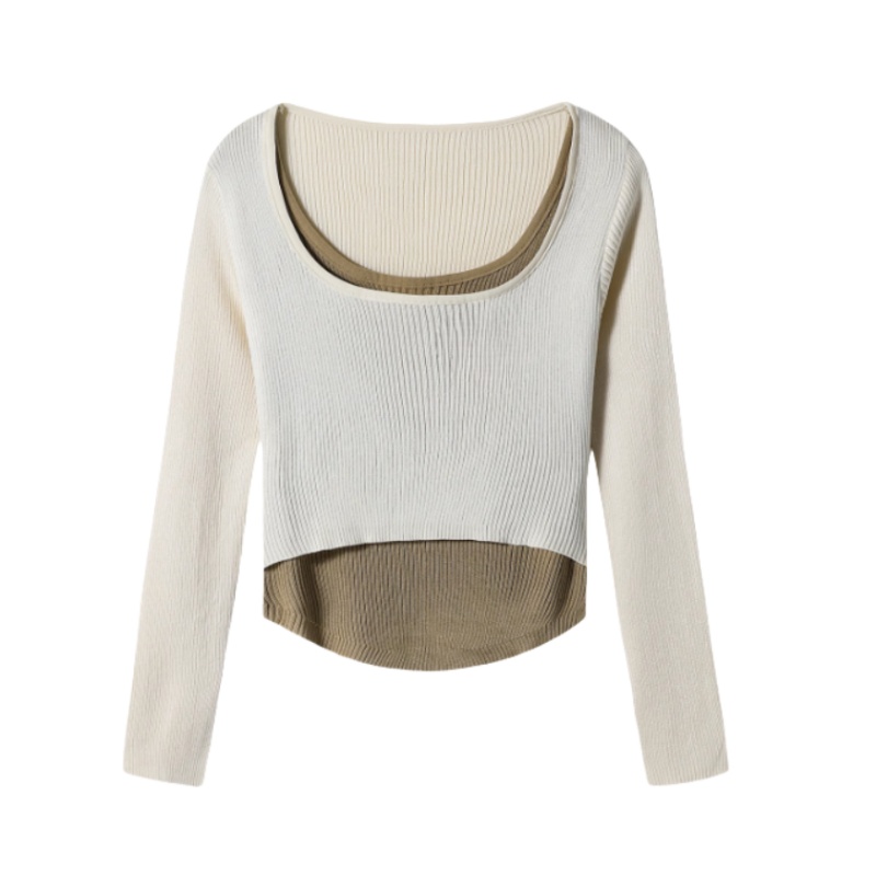 Colorblock Crew Neck Long Sleeves